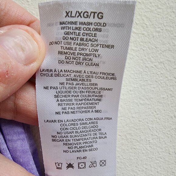 Free2B Purple Scoop Neck Tissue T-Shirt Size XL - Picture 11 of 15